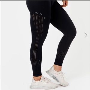 ACTA Black perforated seamless leggings